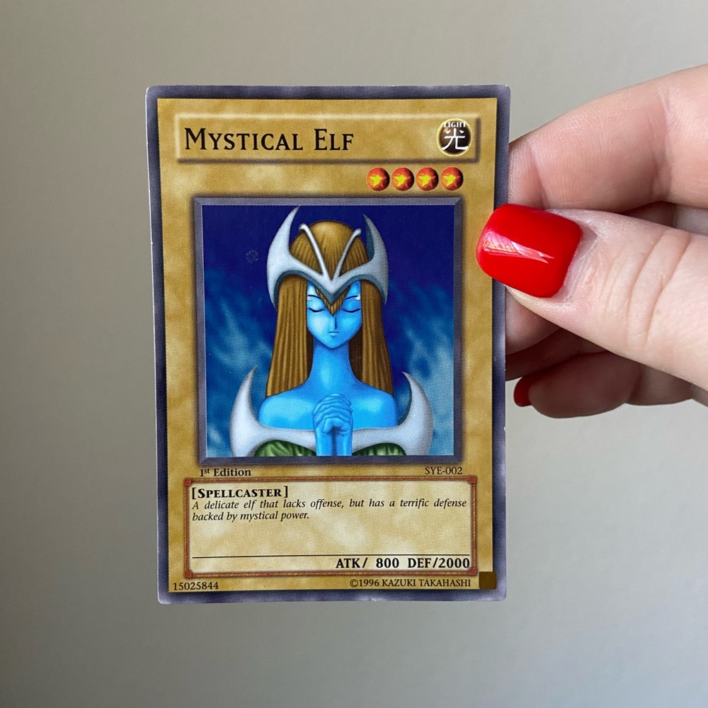 Yu-Gi-Oh Mystic Elf Super Rare Holo Card 1st edition